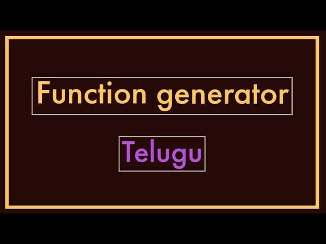 What is the Meaning of Generator in Telugu