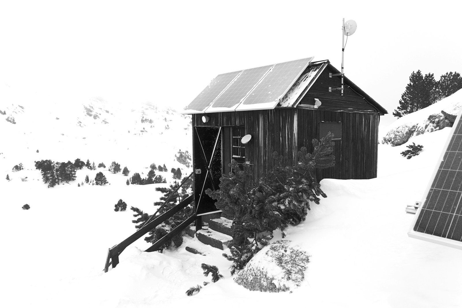 Wooden cabin with solar panels illustrating off-grid energy planning
